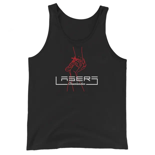 LASERS Tanktop Front Rot Weiß auf Schwarz