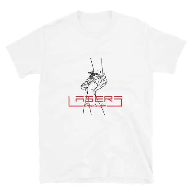 LASERS SHIRT Regular Shirt bedruckt Schwarz Rot auf Weiß